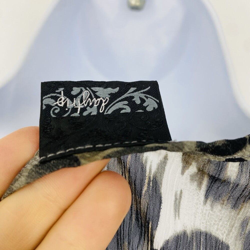 Y2K Buckle Tank Top Sheer Mesh Animal Print Peplum Medium Vintage Edgy Emo - Picture 7 of 8